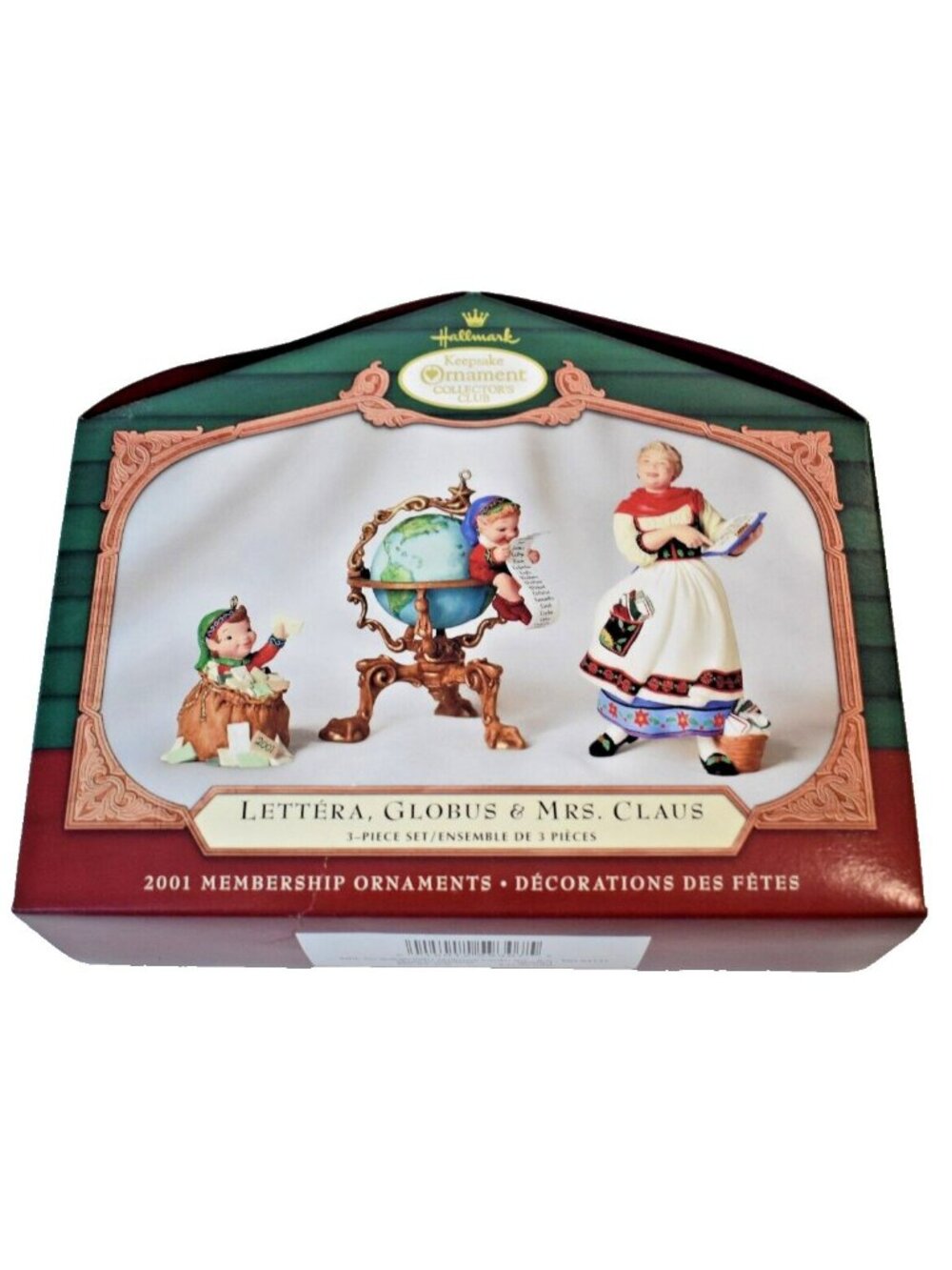 Hallmark Keepsake Ornament Lettera Globus Mrs Claus 2001 Membership Letter Globe